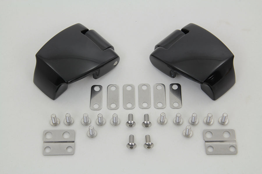 HARLEY Black Tour-Pak Gepäckscharnier-Kit passend für 1988–2013 FLT,