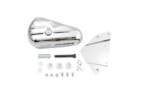 HARLEY Chrom Linke Seite Ovaler Werkzeugkasten und Montagesatz Passend für 1984-1999 FXST, 1990-1999 FLST,