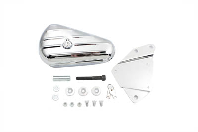 HARLEY Chrome Left Side Oval Tool Box and Mount Kit fits 1984-1999 FXST,   1990-1999 FLST,