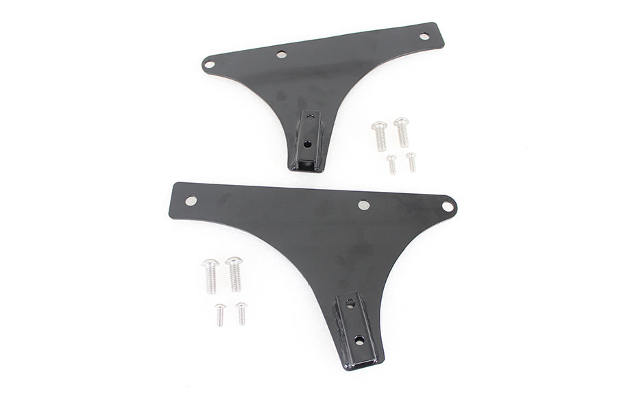 HARLEY Sissy Bar Side Plate Set Black fits 2009-2013 FLHR,