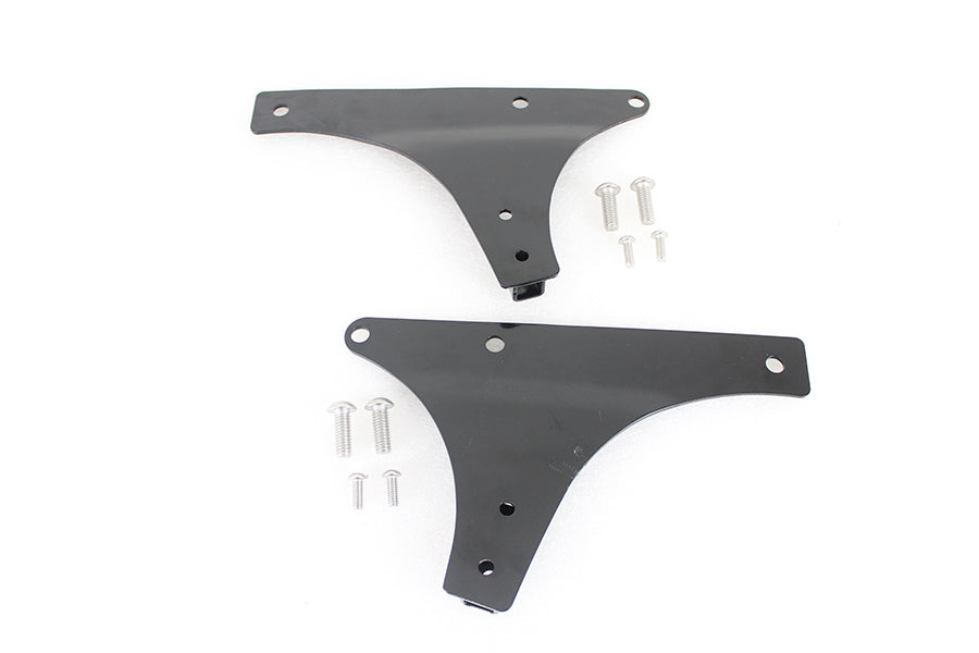 HARLEY Sissy Bar Side Plate Set Black fits 2009-2013 FLHR,