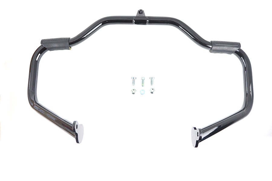 HARLEY OE Gloss Black Front Engine Bar with Footpeg Pads fits 2009-UP FLT,  2009-UP FLHT,  2009-UP FLHR,  2009-UP FLHX,