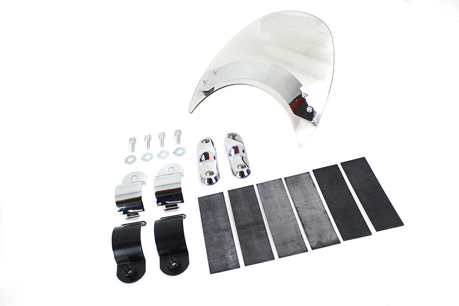 HARLEY Flyscreen Windshield with Light Grey Tint Fits 2006-2017 FXDWG,   2012-2014 FXD, FXDB, FXDC 2
