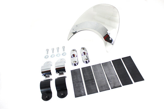 HARLEY Flyscreen Windshield with Light Grey Tint Fits 2006-2017 FXDWG,   2012-2014 FXD, FXDB, FXDC 2