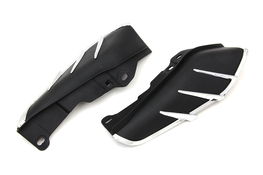 HARLEY Black Windshield Deflector Set with Chrome Trim Fits 2009-UP FLT,