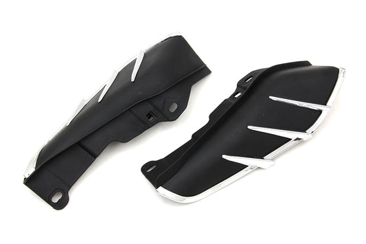 HARLEY Black Windshield Deflector Set with Chrome Trim Fits 2009-UP FLT,