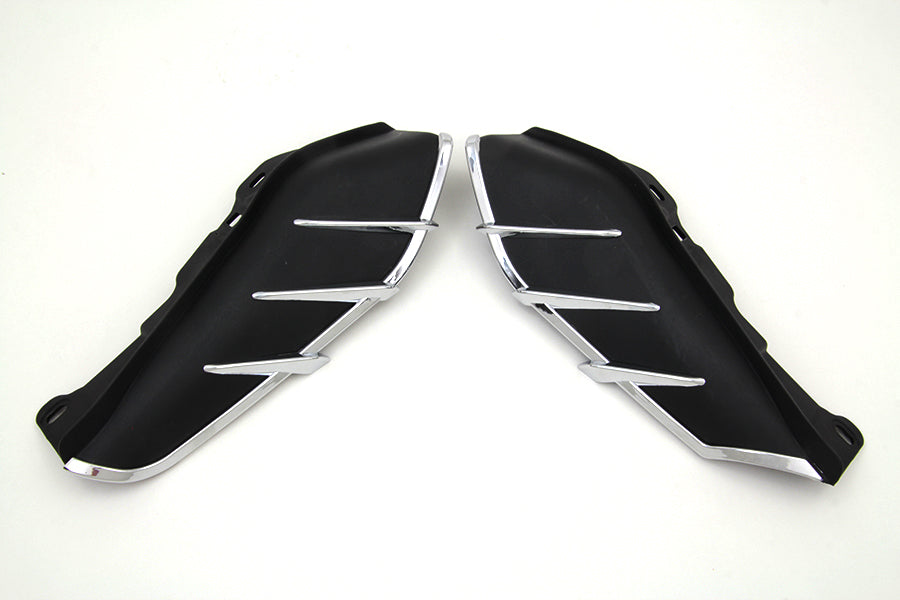 HARLEY Black Windshield Deflector Set with Chrome Trim Fits 2009-UP FLT,