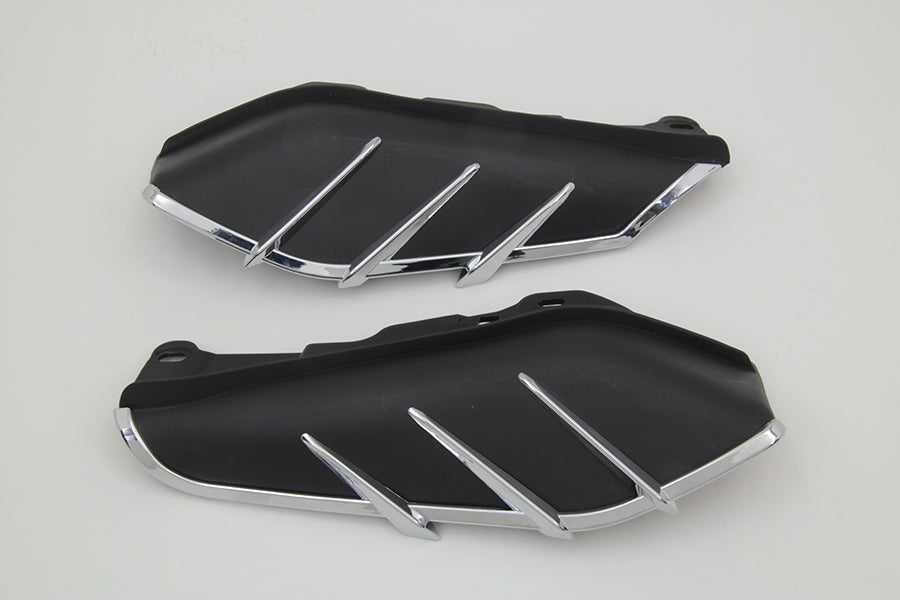 HARLEY Black Windshield Deflector Set with Chrome Trim Fits 2009-UP FLT,