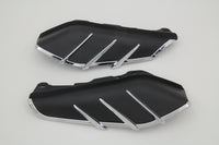 HARLEY Black Windshield Deflector Set with Chrome Trim Fits 2009-UP FLT,