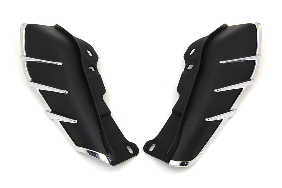 HARLEY Black Windshield Deflector Set with Chrome Trim Fits 2009-UP FLT,