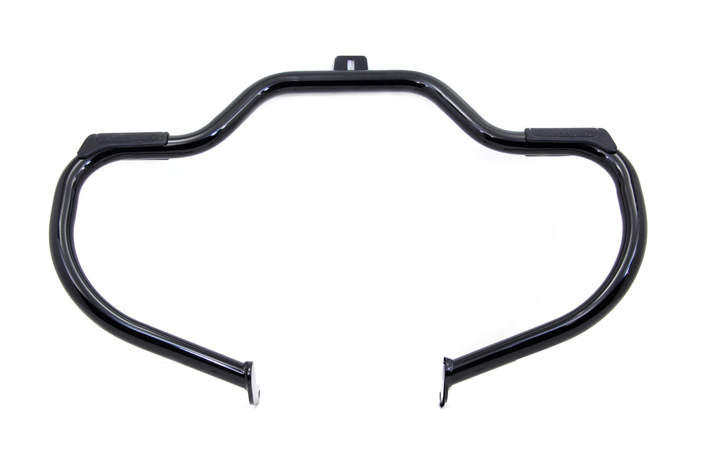 HARLEY Black Front Engine Bar with Footpeg Pads fits 2000-2017 FLST,