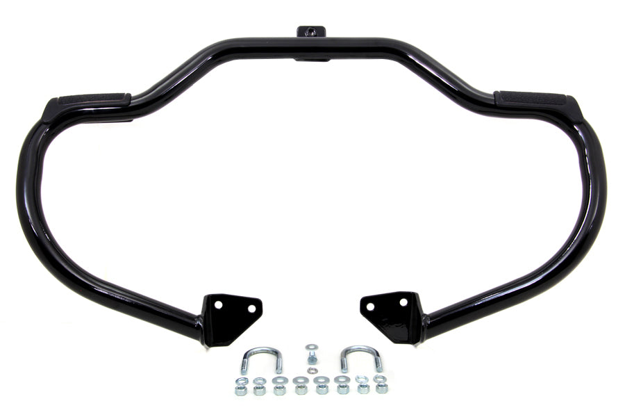 HARLEY Black Front Engine Bar with Footpeg Pads fits 2006-2017 FXD,  2006-2017 FXDWG,