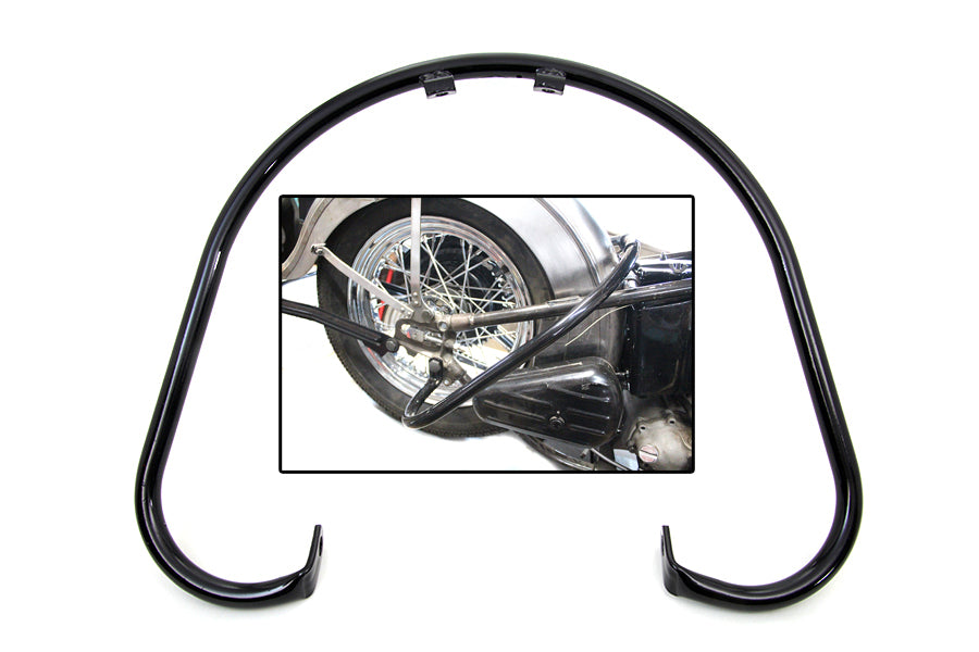 HARLEY Black Rear Big Twin Frame Bar fits 1936-1940 EL,  1941-1957 FL,  1938-1948 UL,