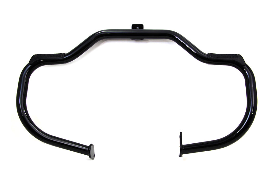 HARLEY Black Front Engine Bar with Footpeg Pads fits 1986-1999 FLST,