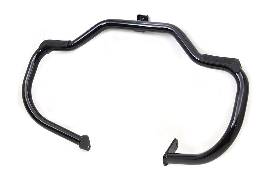 HARLEY Black Front Engine Bar with Footpeg Pads fits 1986-1999 FLST,