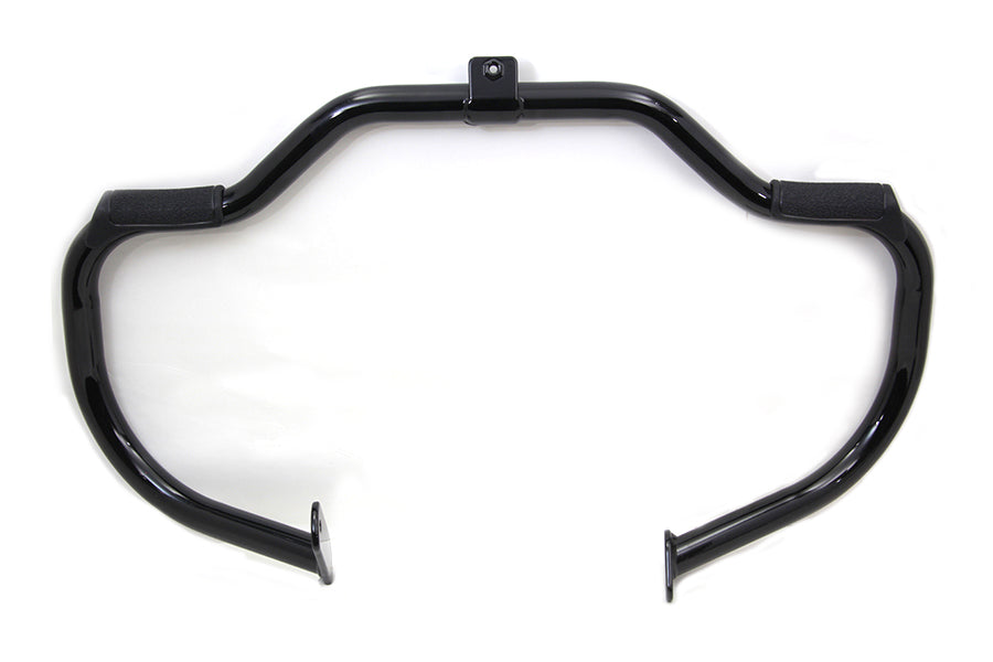 HARLEY Black Front Engine Bar with Footpeg Pads fits 1986-1999 FLST,