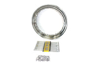 HARLEY 16 inch x 3 inch Wheel Rim and Spoke Kit Chrome Steel Fits 1936-1940 EL, front or rear 1941-1