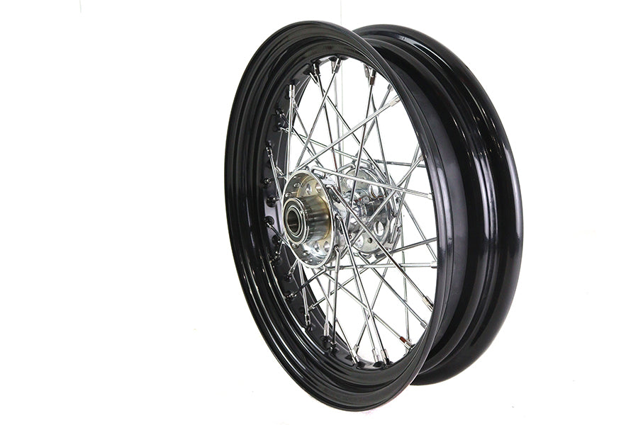 HARLEY 16 inch x 3.00 inch Replica KH Hub Wheel Black fits 1936-1948 EL,  1941-1966 FL,  1937-1948 UL,  1936-1952 WL,