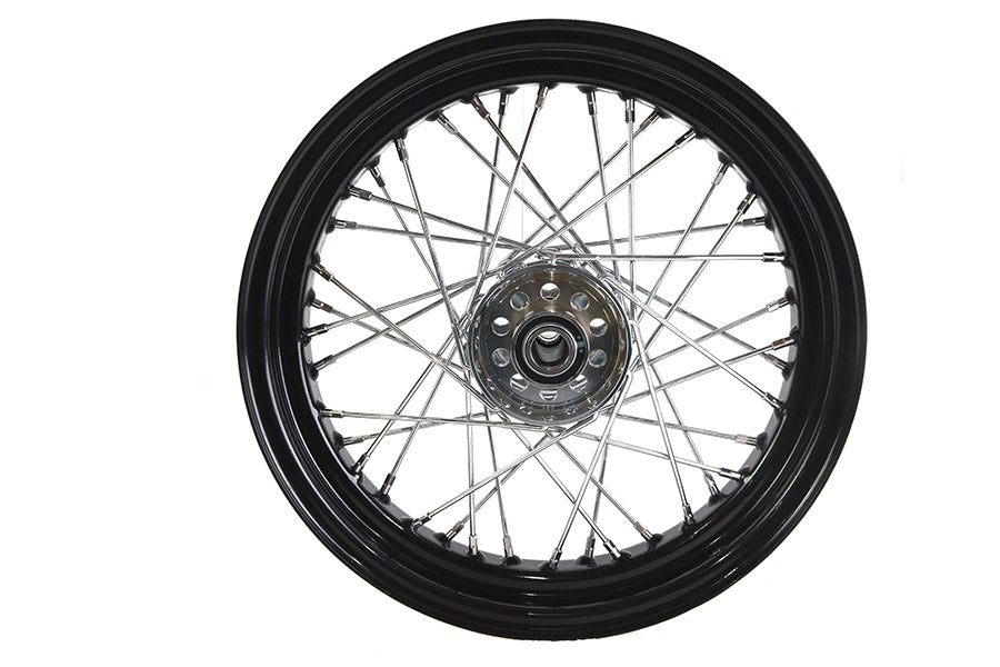 HARLEY 16 inch x 3.00 inch Replica KH Hub Wheel Black fits 1936-1948 EL,  1941-1966 FL,  1937-1948 UL,  1936-1952 WL,