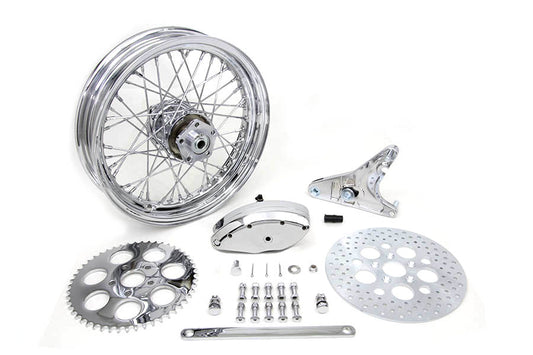 HARLEY 16 inch x 3.00 inch Rear Wheel Kit with Caliper Chrome fits 1973-1985 FX,  1973-1985 FL,