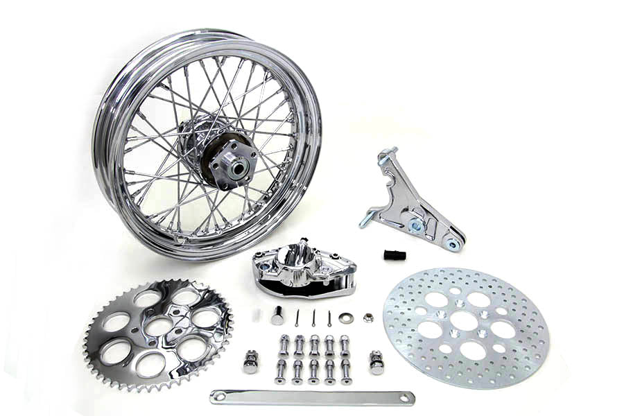 HARLEY 16 inch x 3.00 inch Rear Wheel Kit with Caliper Chrome fits 1973-1985 FX,  1973-1985 FL,