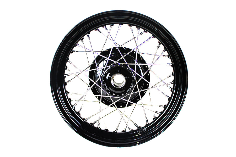 HARLEY 45 inch WL 16 inch x 3.00 inch Front Wheel Assembly Black Fits 1937-1952 WL,   1937-1942 WLD,