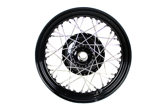 HARLEY 45 inch WL 16 inch x 3.00 inch Front Wheel Assembly Black Fits 1937-1952 WL,   1937-1942 WLD,