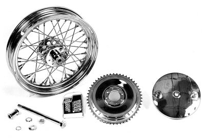 HARLEY 16 inch x 3.00 inch Wheel and Brake Drum Assembly Chrome fits 1954-1972 XL,