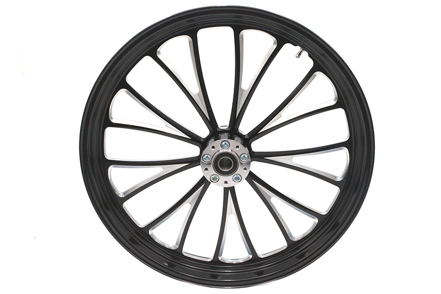 HARLEY 23 inch x 3.5 inch Manhattan Front Wheel Black Cut Fits 0-  Custom, Application