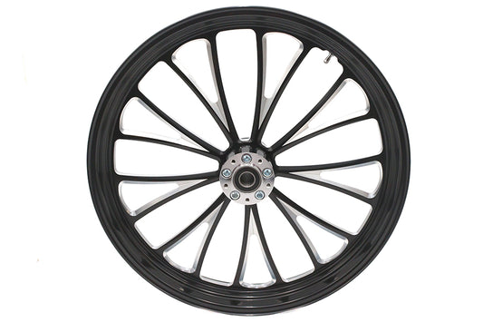 HARLEY 23 inch x 3.5 inch Manhattan Front Wheel Black Cut Fits 0-  Custom, Application