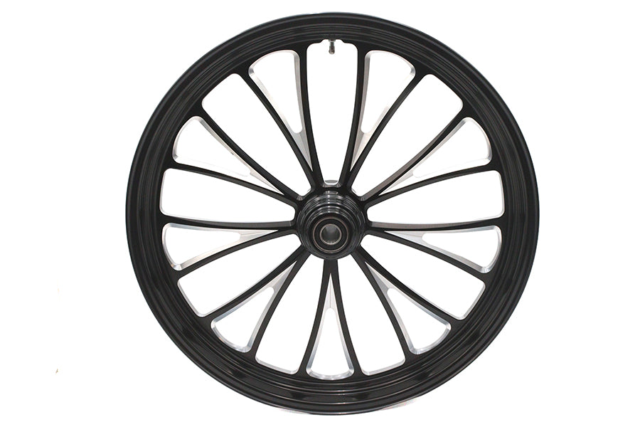 HARLEY 23 inch x 3.5 inch Manhattan Front Wheel Black Cut Fits 0-  Custom, Application
