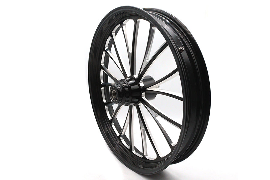 HARLEY 23 inch x 3.5 inch Manhattan Front Wheel Black Cut Fits 0-  Custom, Application
