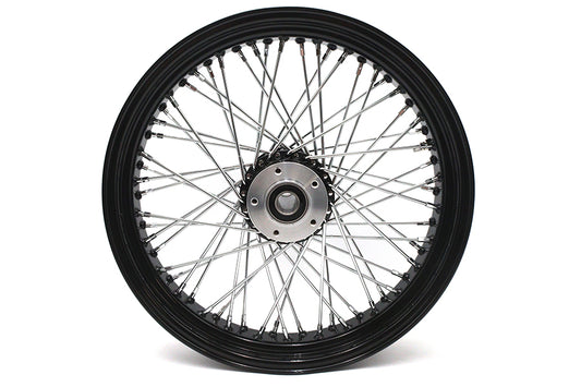 HARLEY 18 inch x 3.5 inch Ultima 60 Spoke Front Wheel Black Fits 0-  Custom, Application with 1 axle