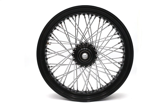 HARLEY 18 inch x 3.5 inch Ultima 60 Spoke Front Wheel Black Fits 0-  Custom, Application with 1 axle