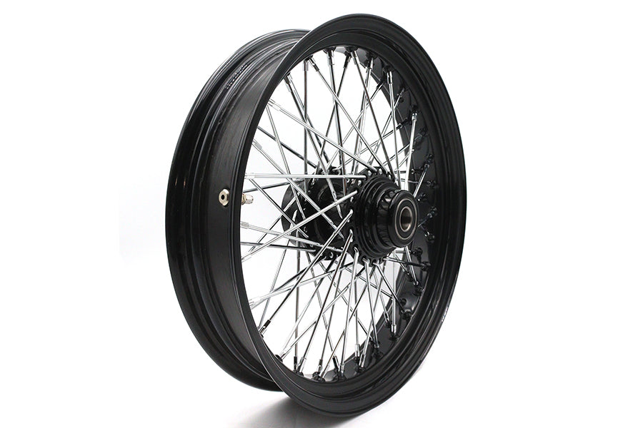 HARLEY 18 inch x 3.5 inch Ultima 60 Spoke Front Wheel Black Fits 0-  Custom, Application with 1 axle