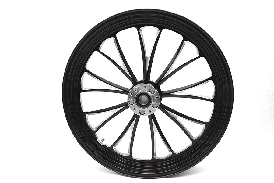 HARLEY 21 inch x 3.5 inch Manhattan Front Wheel Black Cut Fits 0-  Custom, Application