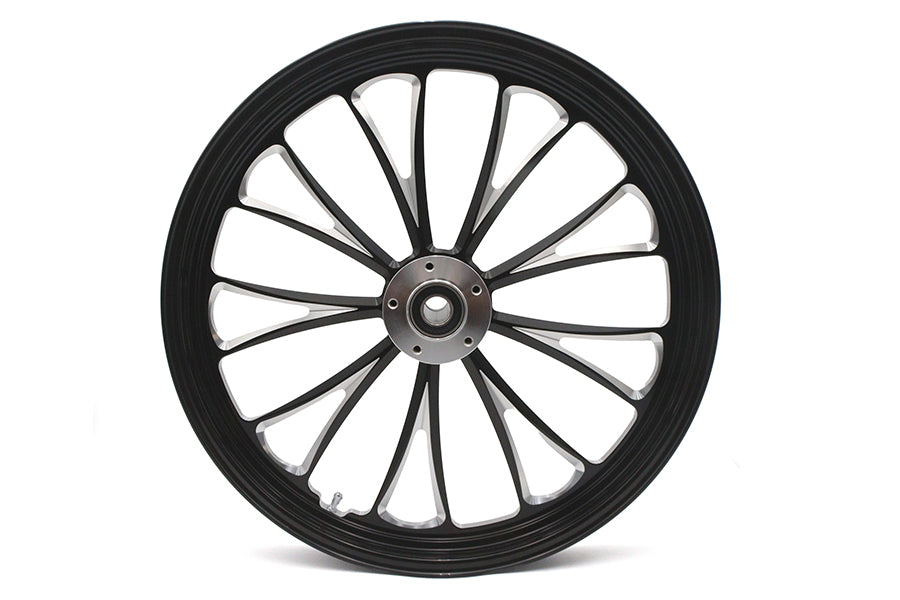 HARLEY 21 inch x 2.15 inch Manhattan Front Wheel Black Cut Fits 0-  Custom, Application