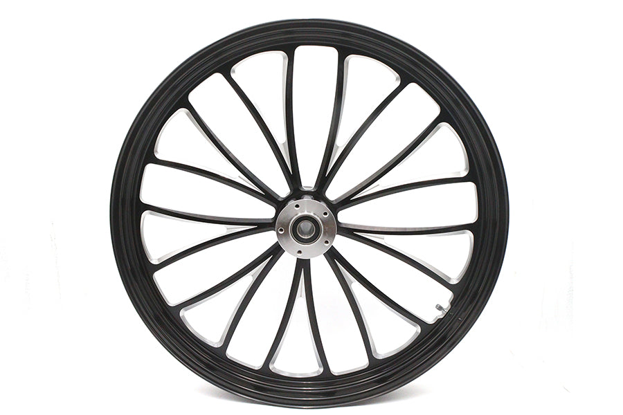 HARLEY 26 inch x 3.5 inch Manhattan Front Wheel Black Cut Fits 0-  Custom, Application
