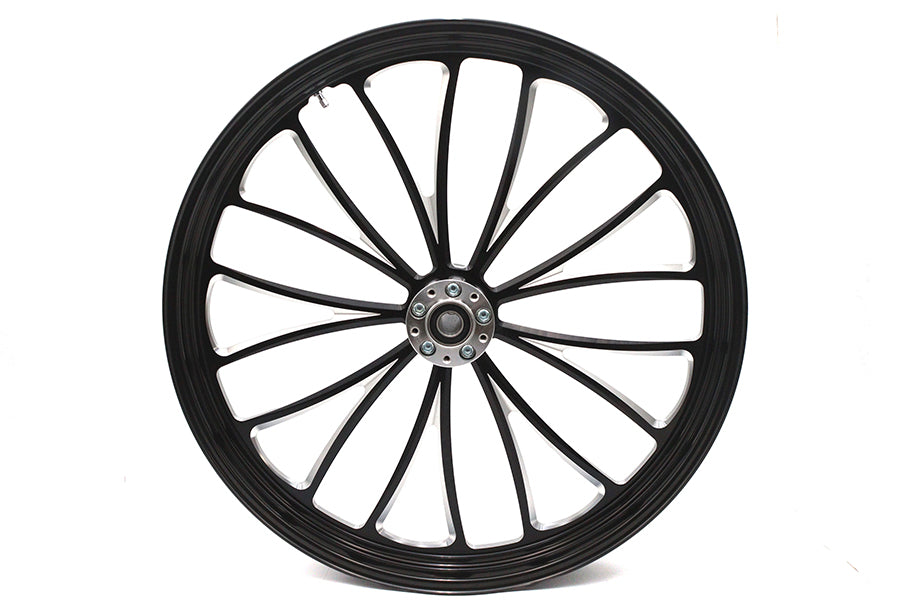 HARLEY 26 inch x 3.5 inch Manhattan Front Wheel Black Cut Fits 0-  Custom, Application