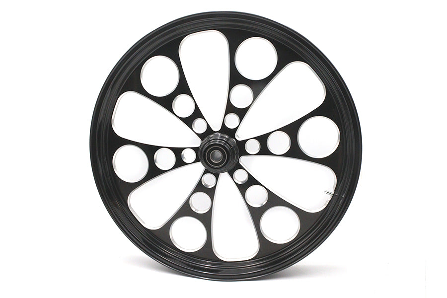 HARLEY 26 inch x 3.5 inch Kool Kat Front Wheel Black Cut Fits 0-  Custom, Application