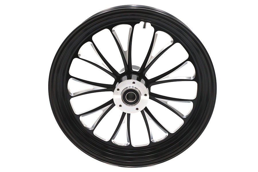 HARLEY 18 inch x 3.5 inch Manhattan Front Wheel Black Cut Fits 0-  Custom, Application