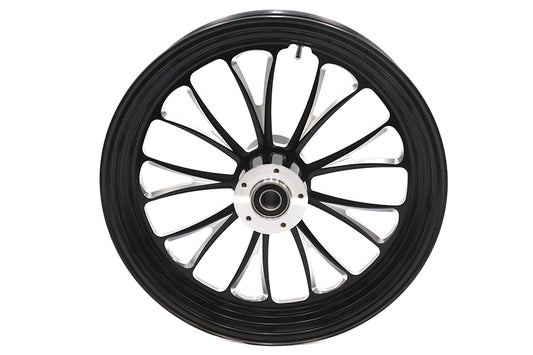 HARLEY 18 inch x 3.5 inch Manhattan Front Wheel Black Cut Fits 0-  Custom, Application