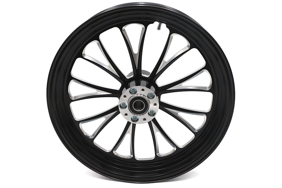 HARLEY 18 inch x 3.5 inch Manhattan Front Wheel Black Cut Fits 0-  Custom, Application