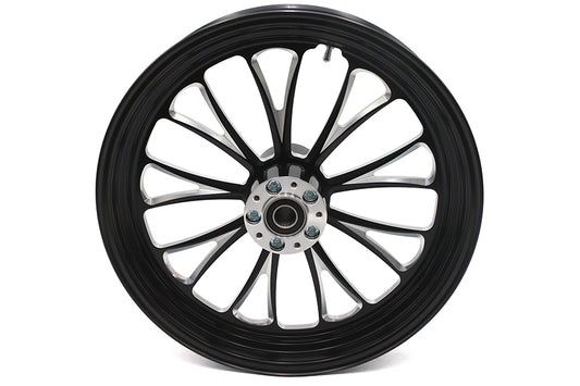 HARLEY 18 inch x 3.5 inch Manhattan Front Wheel Black Cut Fits 0-  Custom, Application
