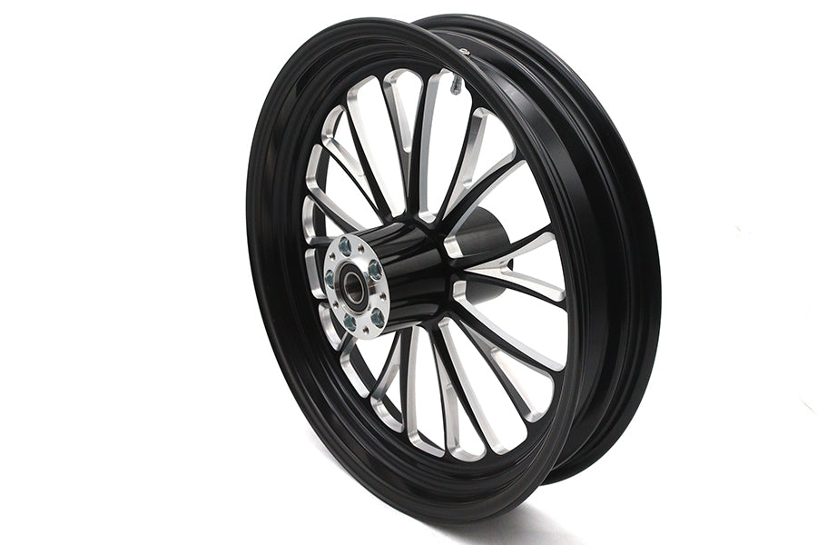 HARLEY 18 inch x 3.5 inch Manhattan Front Wheel Black Cut Fits 0-  Custom, Application