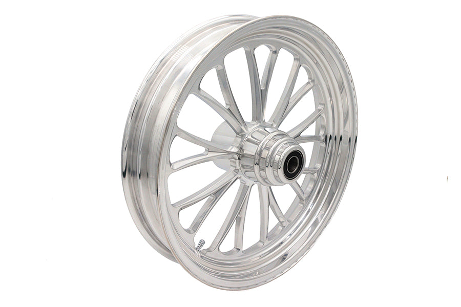 HARLEY 18 inch x 3.5 inch Manhattan Front Wheel Polished Aluminum Fits 0-  Custom, Application