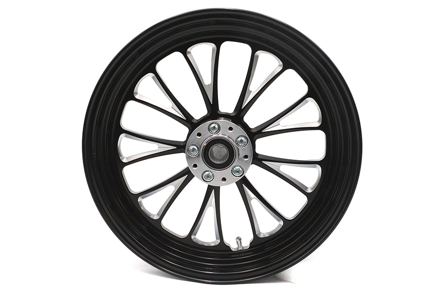 HARLEY 16 inch x 3.5 inch Manhattan Front Wheel Black Cut Fits 0-  Custom, Application