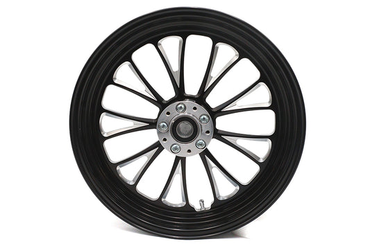 HARLEY 16 inch x 3.5 inch Manhattan Front Wheel Black Cut Fits 0-  Custom, Application
