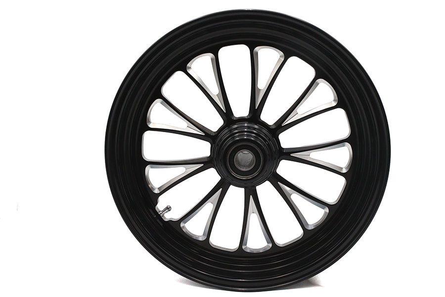 HARLEY 16 inch x 3.5 inch Manhattan Front Wheel Black Cut Fits 0-  Custom, Application