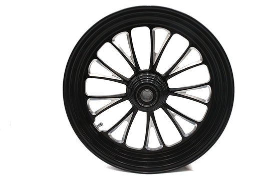 HARLEY 16 inch x 3.5 inch Manhattan Front Wheel Black Cut Fits 0-  Custom, Application
